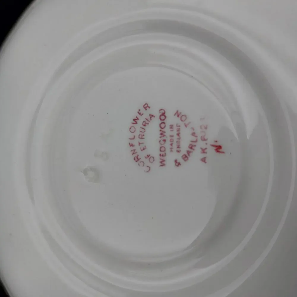 Wedgwood Cornflower Tea Cup & Saucer Set Vintage Floral Bone China England